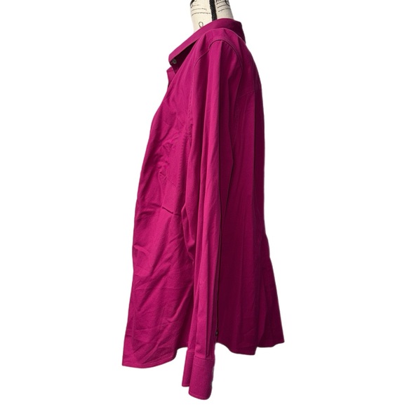 Talbots -Non-Iron Button-Down Shirt - Magenta - Size 18W - Picture 4 of 9
